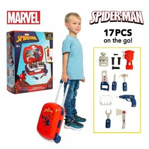 Spider handyman luggage 17 piece Man Red and Blue Luggage Playset